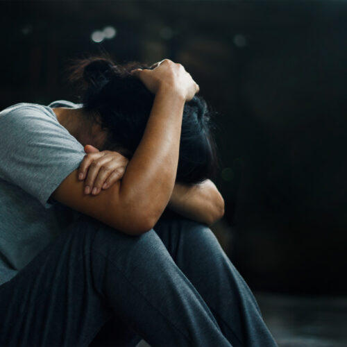 PTSD Mental health concept. Post Traumatic Stress Disorder. The