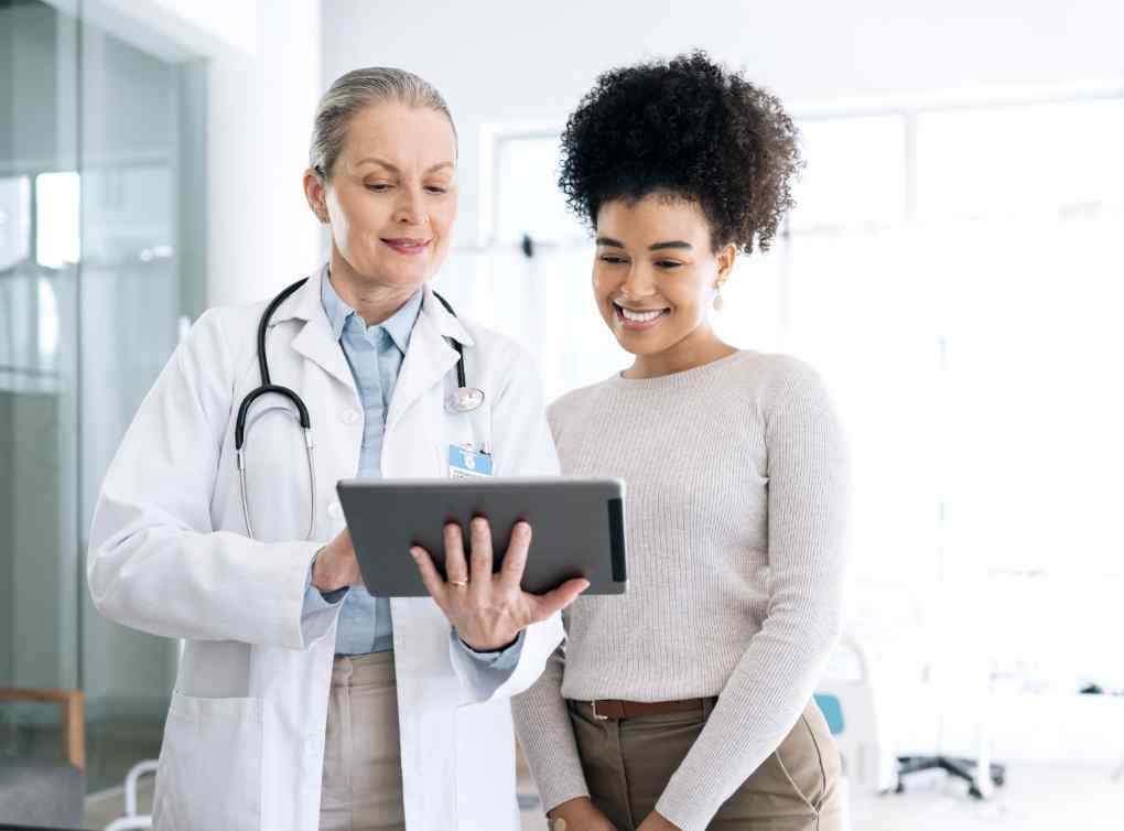 Doctor showing patient