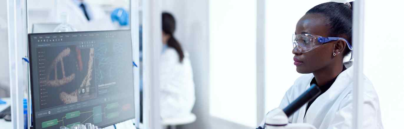 Doctor looking at computer