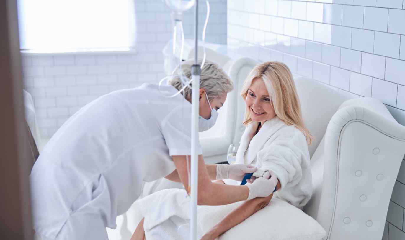 Patient receiving infusion